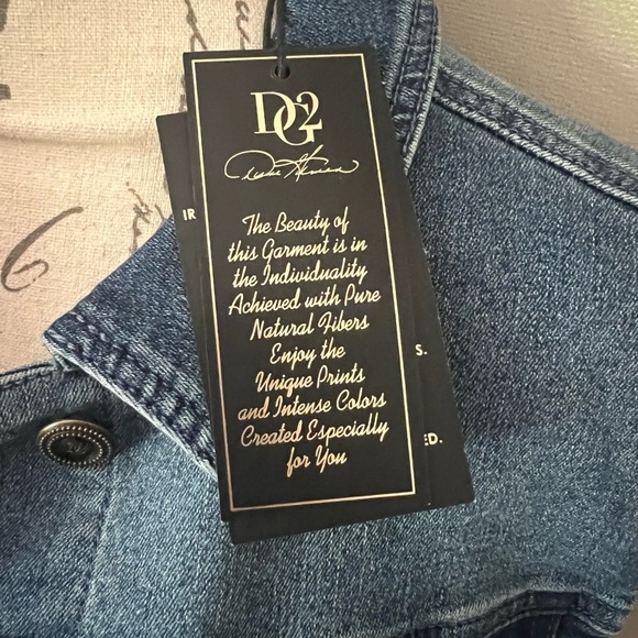 DG2 Diane Gilman Stretch Denim Plaid
Peplum Chambray Jacket NWT - Picture 7 of 8